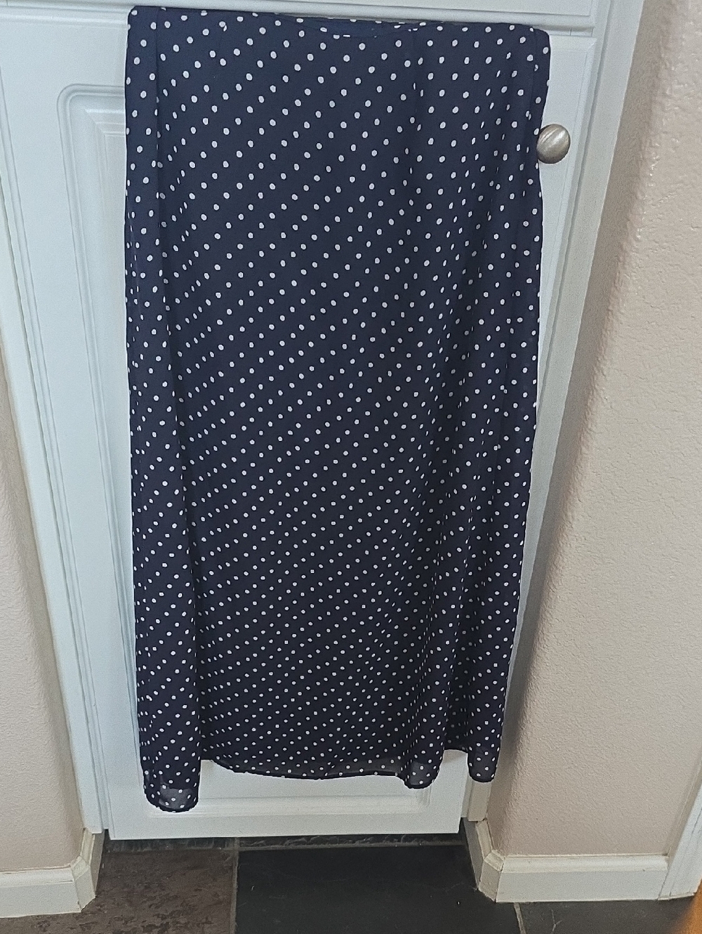 Charter Club Navy Polka Dot Maxi Skirt